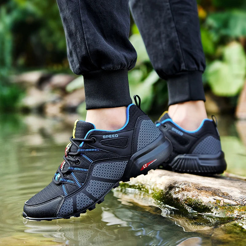 Hand-stitched Non-slip Leather Walking Shoes - Betatton - hiking shoes