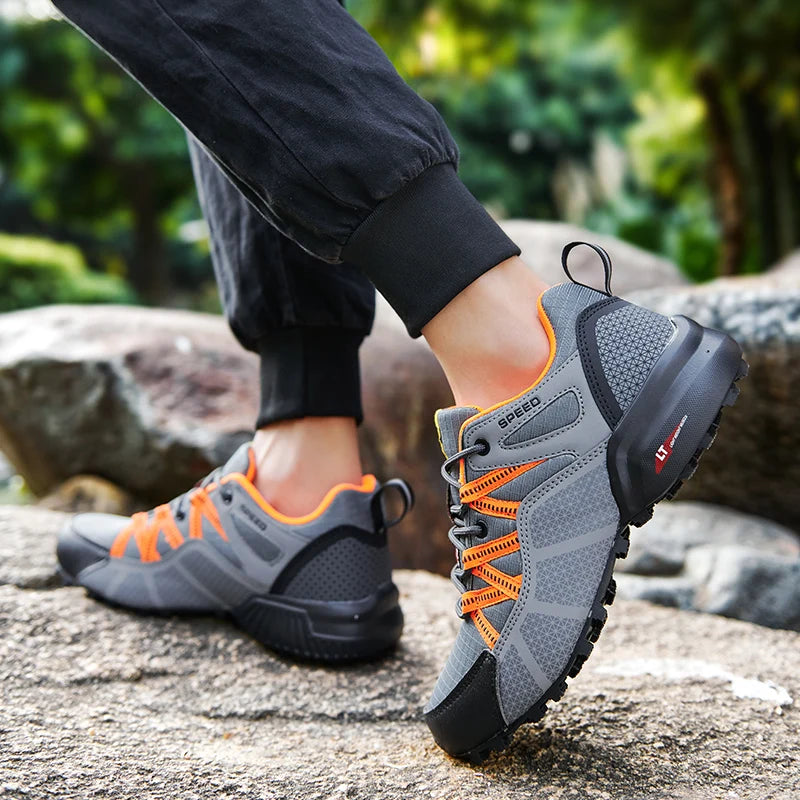 Hand-stitched Non-slip Leather Walking Shoes - Betatton - hiking shoes