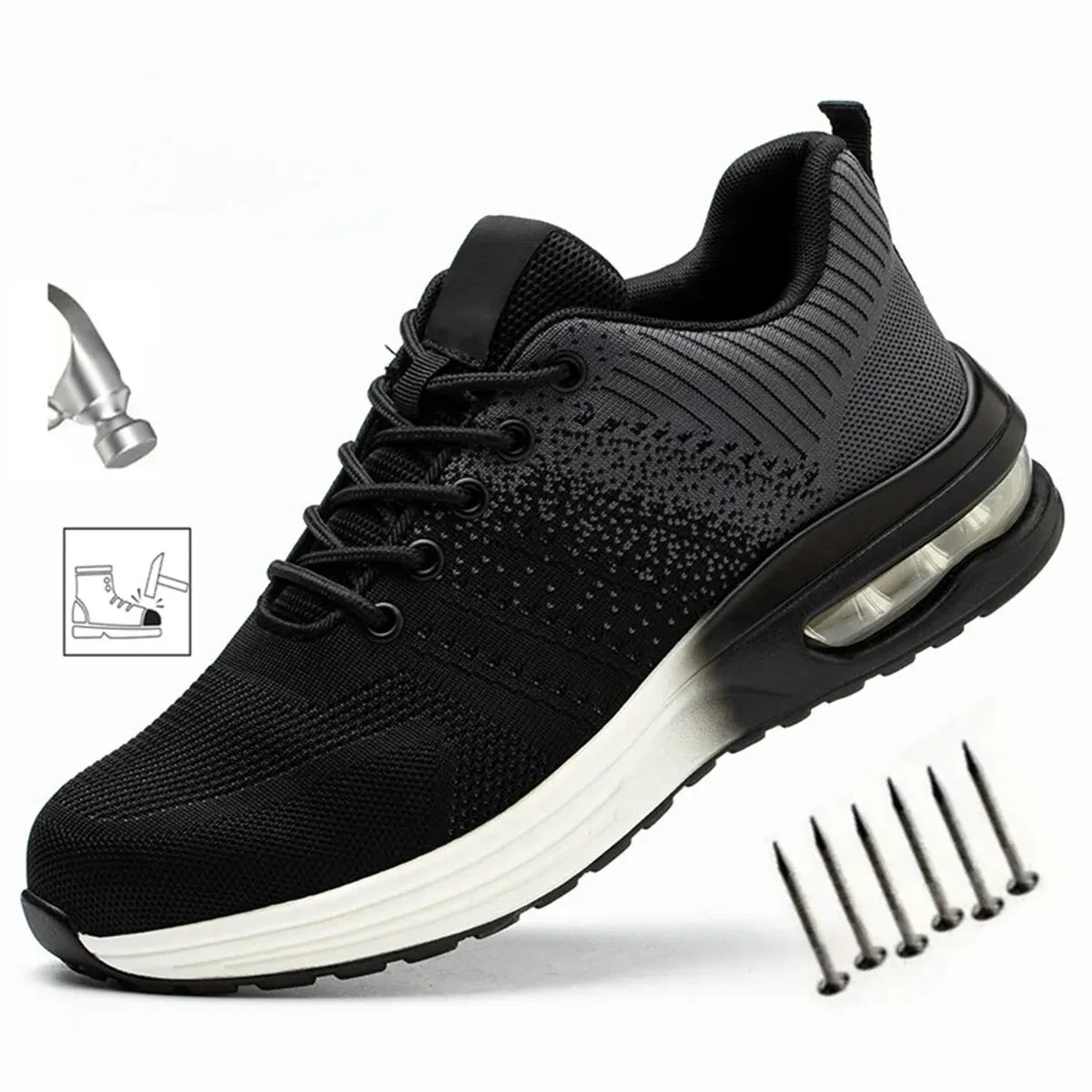 Steel Toe Safety Shoes, Air Cushion, Breathable, Anti-puncture - Betatton - safety shoes