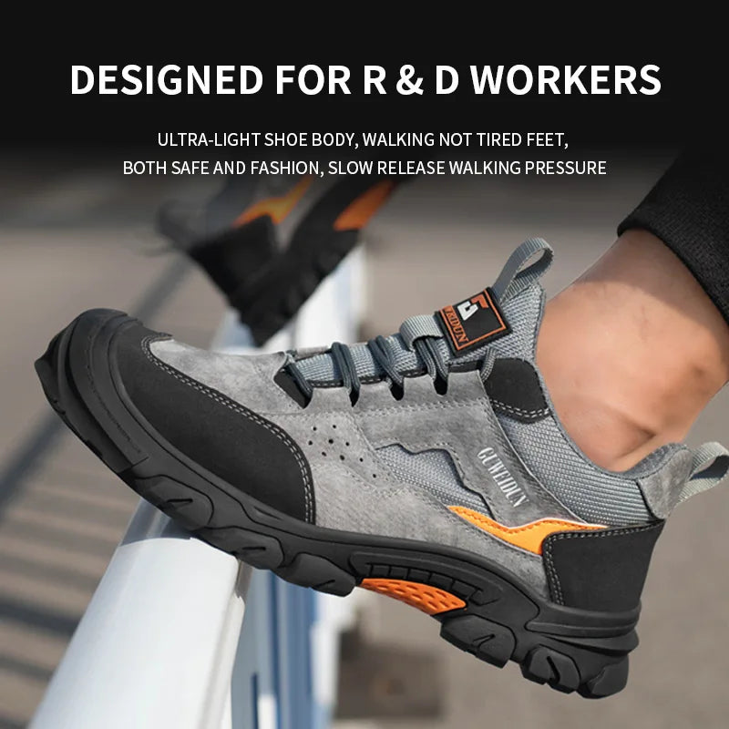 Fashion Men's Steel Toe Safety Shoes, Indestructible - Betatton - safety shoes