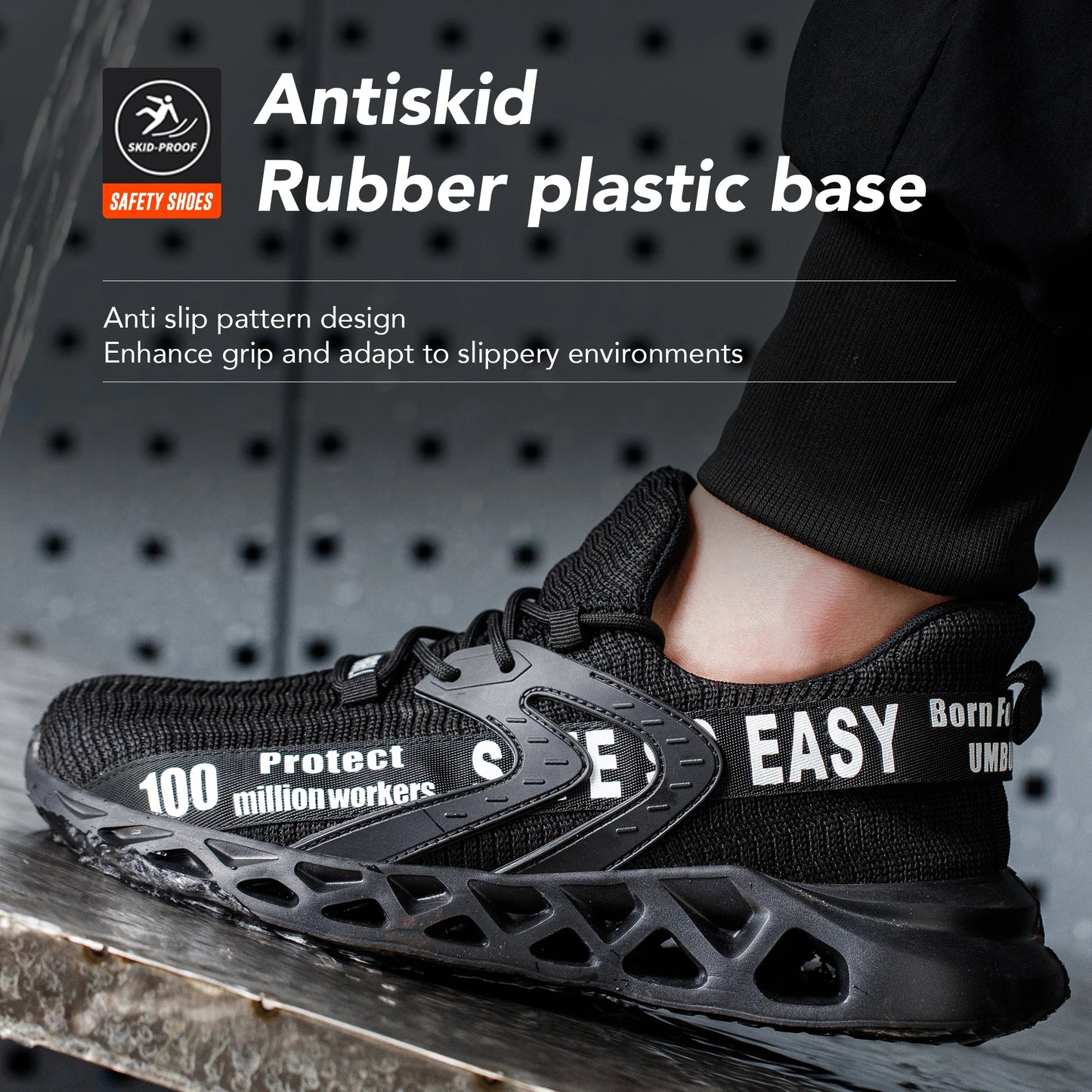 Men's Lightweight Steel Toe Safety Shoes, Breathable - Betatton - safety shoes