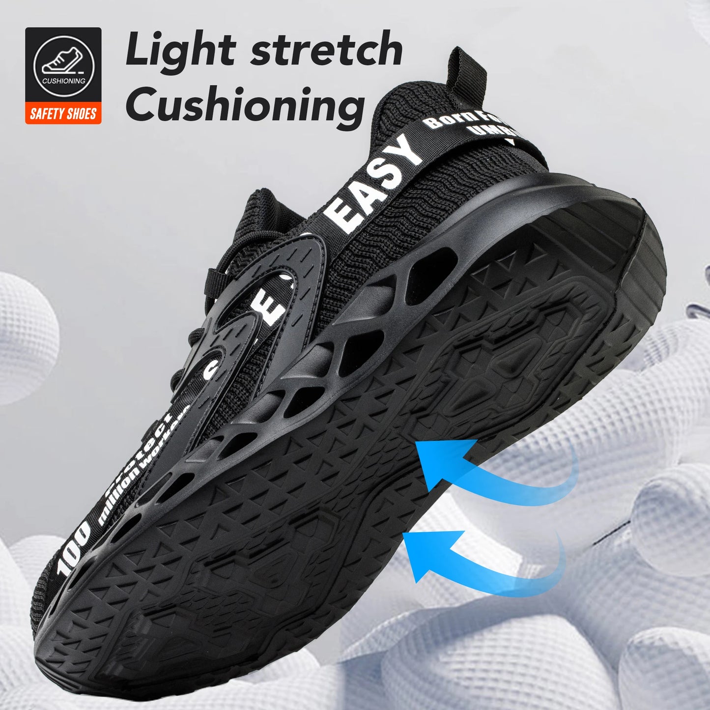 Men's Lightweight Steel Toe Safety Shoes, Breathable - Betatton - safety shoes
