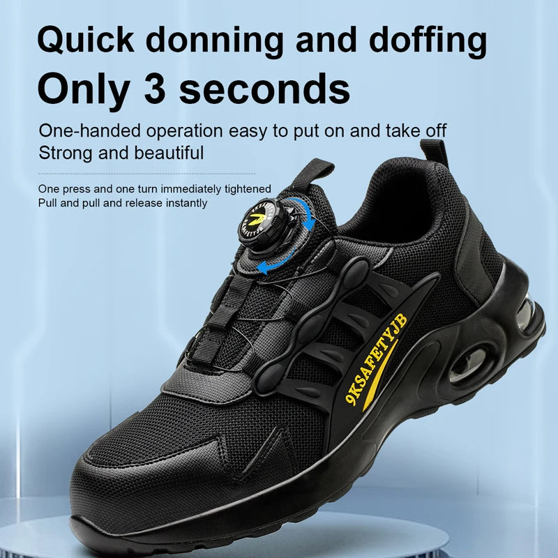 Men's Rotating Button Steel Toe Shoes, Indestructible, Puncture-Proof - Betatton - safety shoes