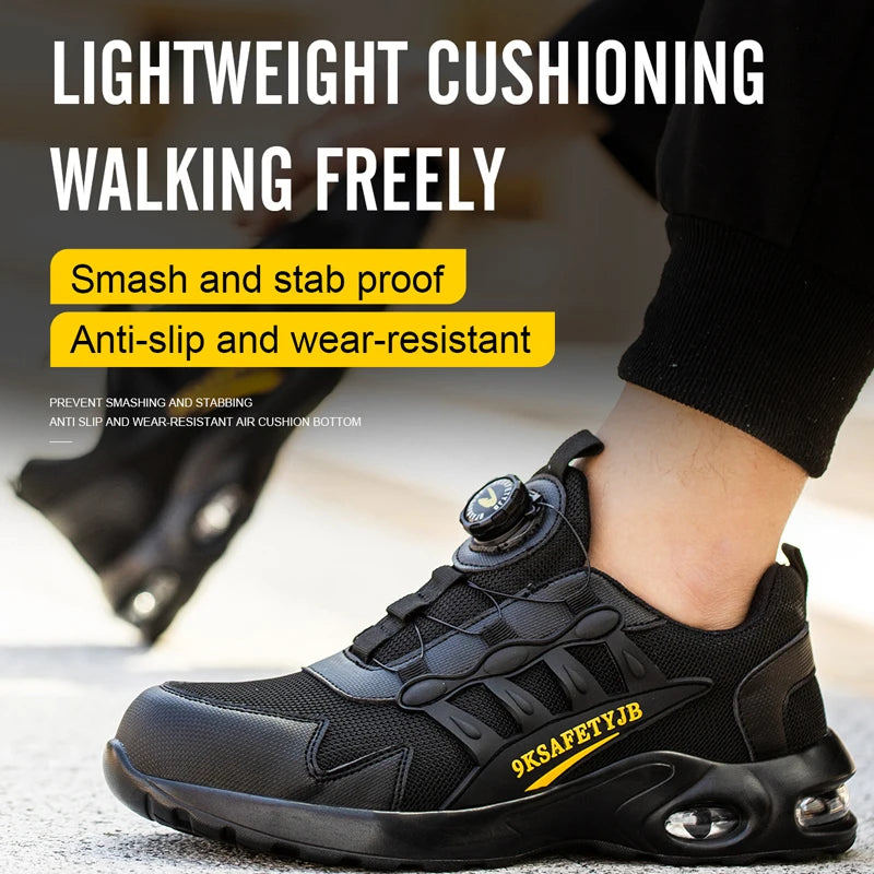 Men's Rotating Button Steel Toe Shoes, Indestructible, Puncture-Proof - Betatton - safety shoes