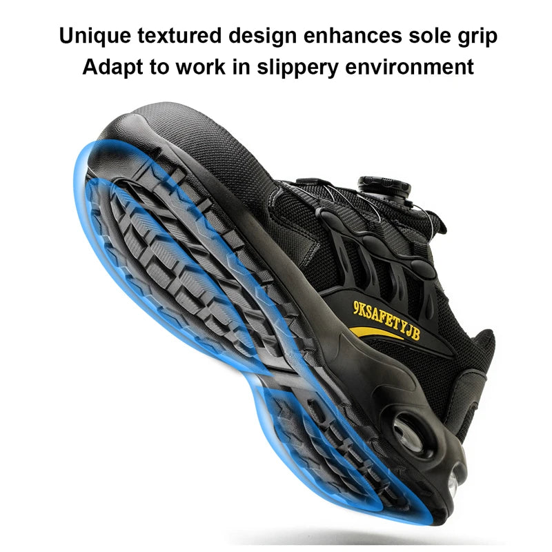 Men's Rotating Button Steel Toe Shoes, Indestructible, Puncture-Proof - Betatton - safety shoes