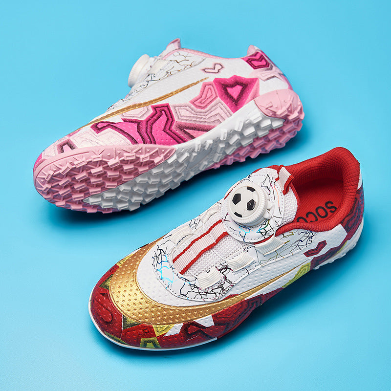 Unisex Kids' Soccer Shoes, Rotating Button, Magic Tape, TF Studs - Betatton - football shoes