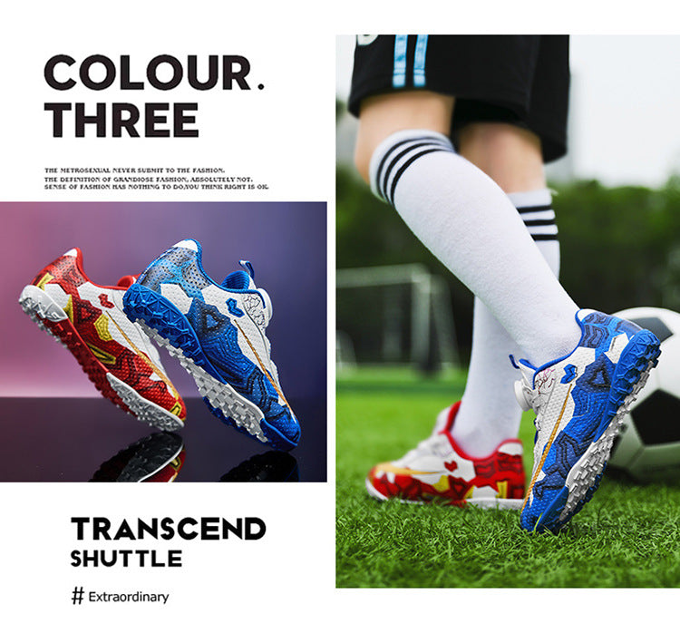 Unisex Soccer Shoes for Kids, Rotating Button, TF Studs - Betatton - football shoes
