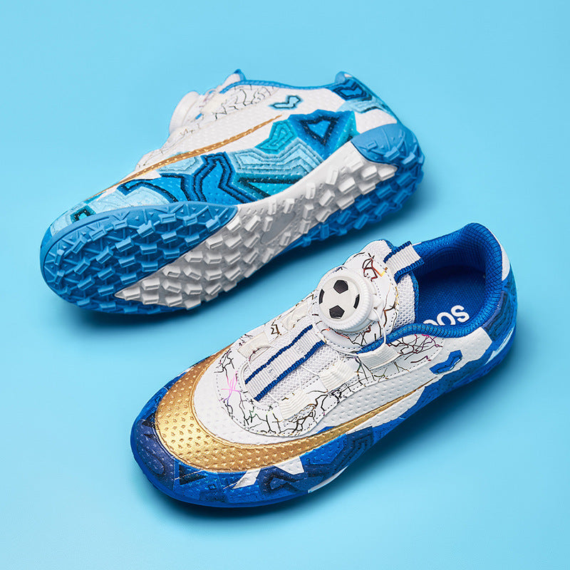 Unisex Kids' Soccer Shoes, Rotating Button, Magic Tape, TF Studs - Betatton - football shoes