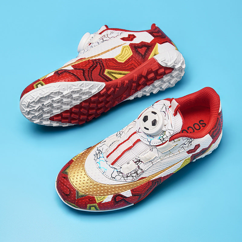 Unisex Kids' Soccer Shoes, Rotating Button, Magic Tape, TF Studs - Betatton - football shoes