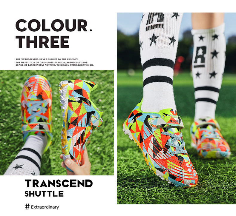 Colorful Kids' Soccer Cleats, Training - Betatton - football shoes