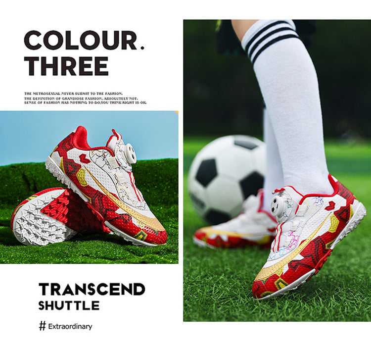 Unisex Soccer Shoes for Kids, Rotating Button, TF Studs - Betatton - football shoes