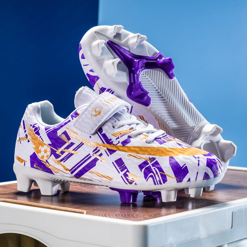 New Kids' Soccer Shoes, Long Studs, Magic Tape, Sizes 28-39 - Betatton - football shoes