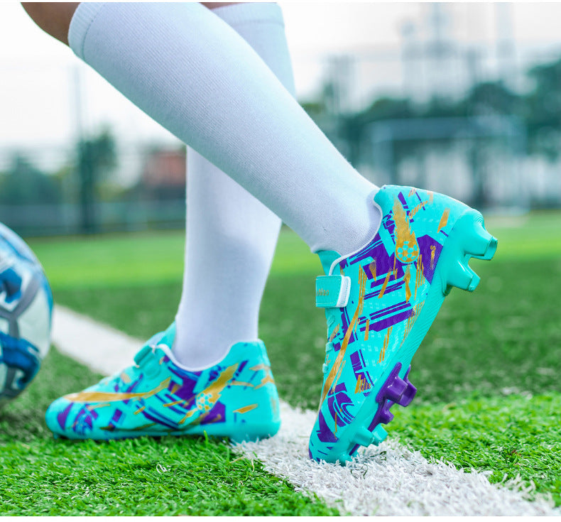 New Kids' Soccer Shoes, Long Studs, Magic Tape, Sizes 28-39 - Betatton - football shoes