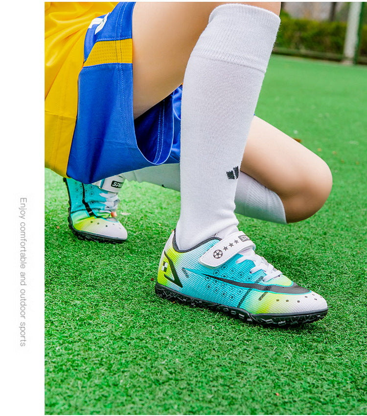 New Kids' Soccer Shoes, TF Studs, Magic Tape, Training - Betatton - football shoes