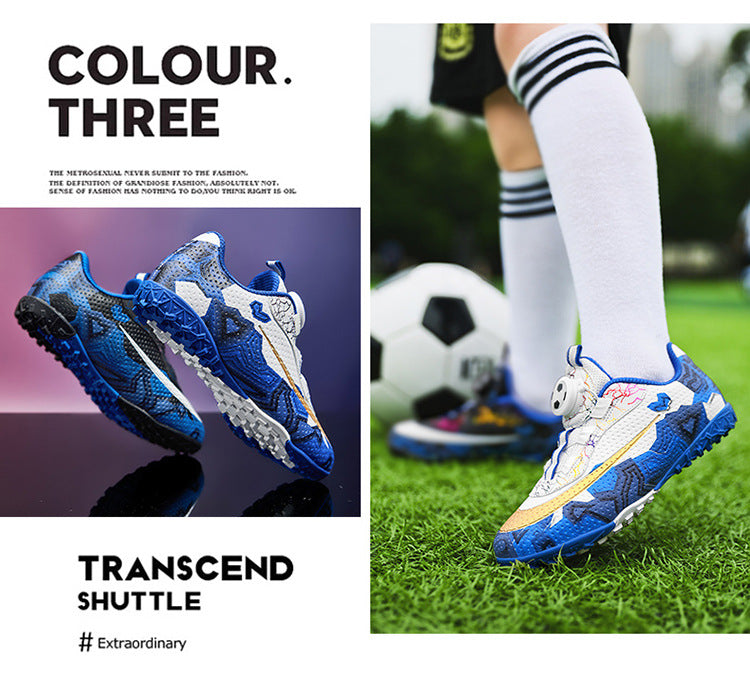 Unisex Soccer Shoes for Kids, Rotating Button, TF Studs - Betatton - football shoes