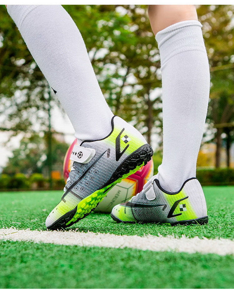 New Kids' Soccer Shoes, TF Studs, Magic Tape, Training - Betatton - football shoes