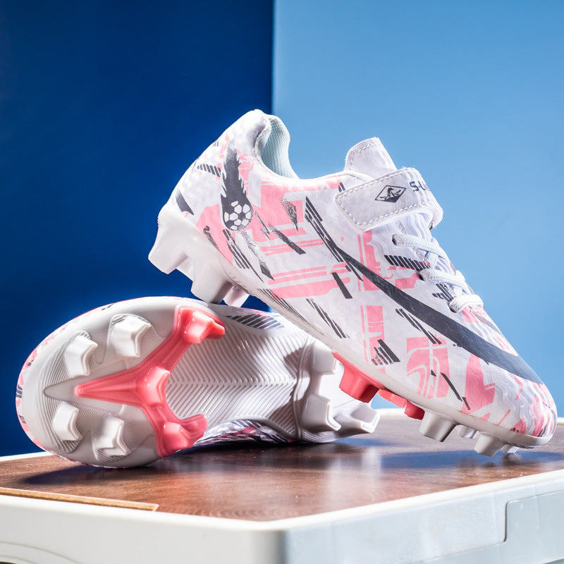 New Kids' Soccer Shoes, Long Studs, Magic Tape, Sizes 28-39 - Betatton - football shoes
