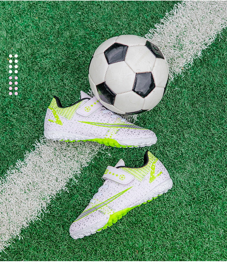 New Kids' Soccer Shoes, TF Studs, Magic Tape, Training - Betatton - football shoes