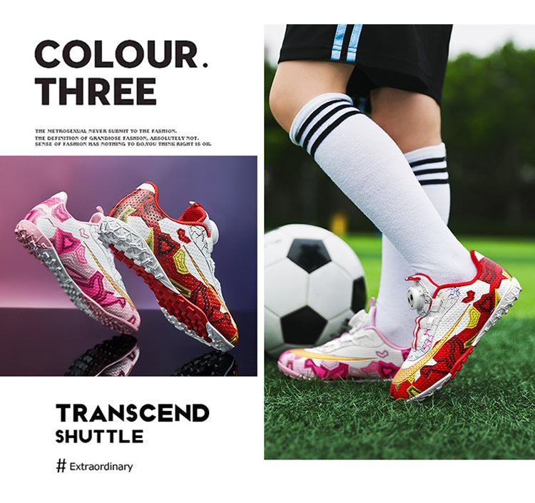 Unisex Soccer Shoes for Kids, Rotating Button, TF Studs - Betatton - football shoes