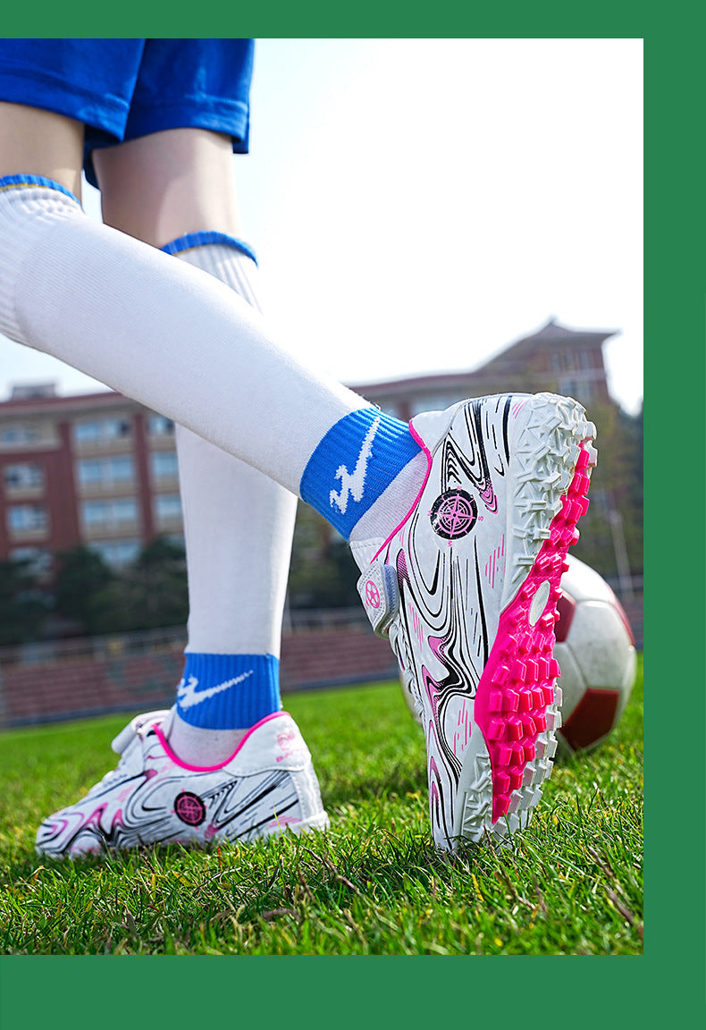 Youth Boys' Soccer Shoes, TF Studs, Magic Tape, Grass Training - Betatton - football shoes