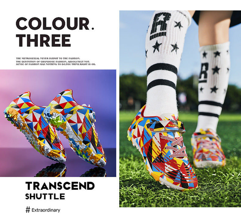 Colorful Kids' Soccer Cleats, Training - Betatton - football shoes