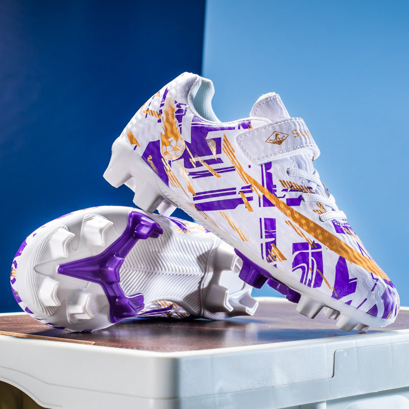New Kids' Soccer Shoes, Long Studs, Magic Tape, Sizes 28-39 - Betatton - football shoes