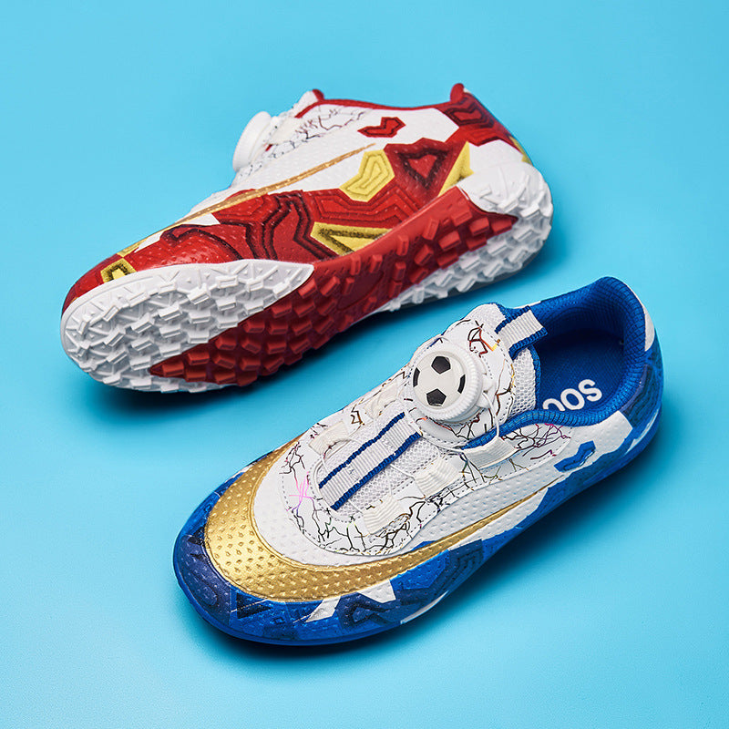 Unisex Kids' Soccer Shoes, Rotating Button, Magic Tape, TF Studs - Betatton - football shoes