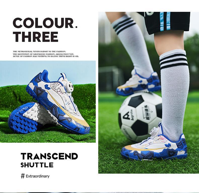 Kids' Soccer Shoes, Rotating Button, Magic Tape, TF Studs - Betatton - football shoes