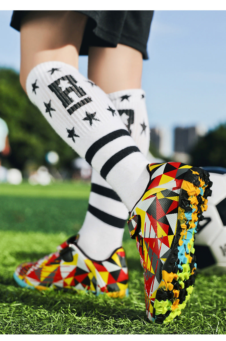 Colorful Kids' Soccer Cleats, Training - Betatton - football shoes
