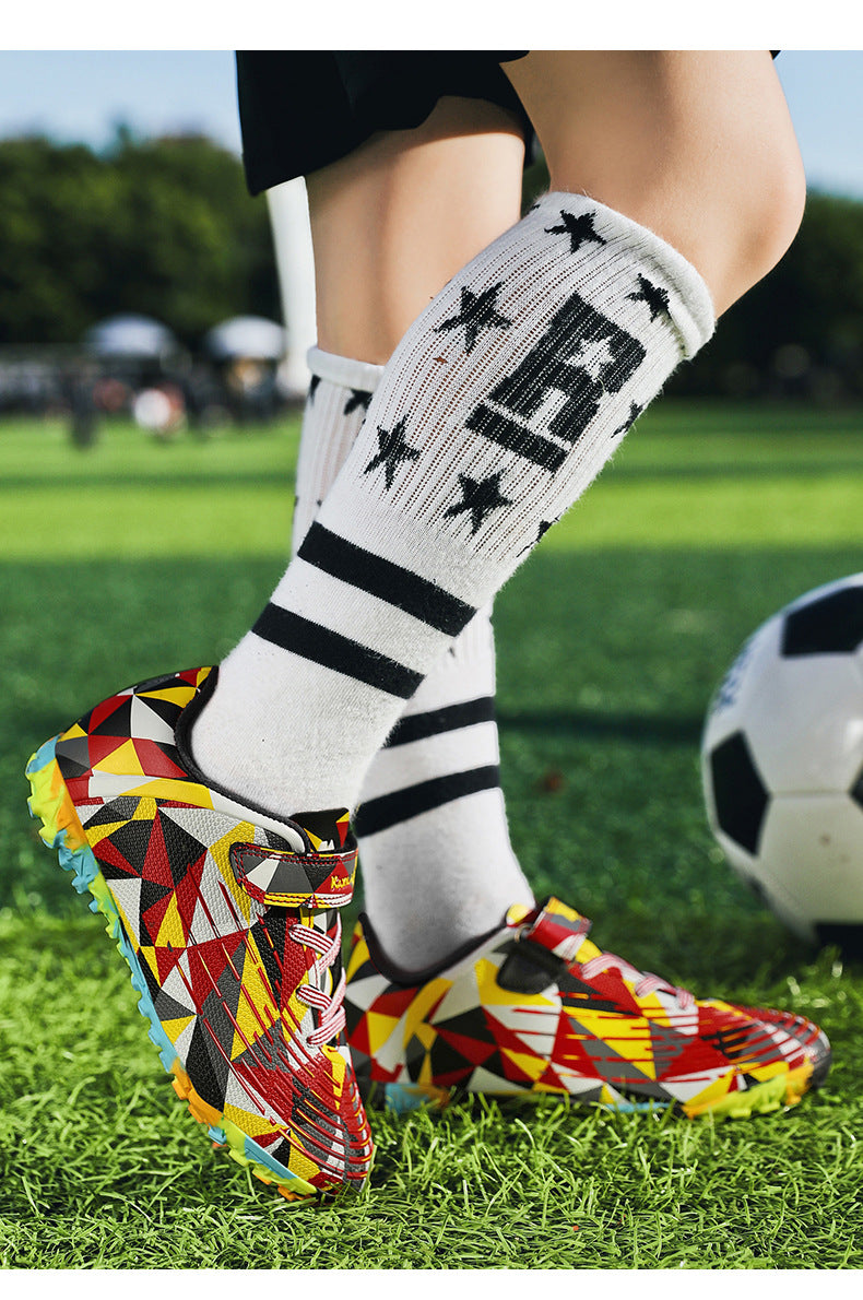 Colorful Kids' Soccer Cleats, Training - Betatton - football shoes