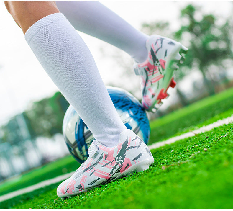 New Kids' Soccer Shoes, Long Studs, Magic Tape, Sizes 28-39 - Betatton - football shoes