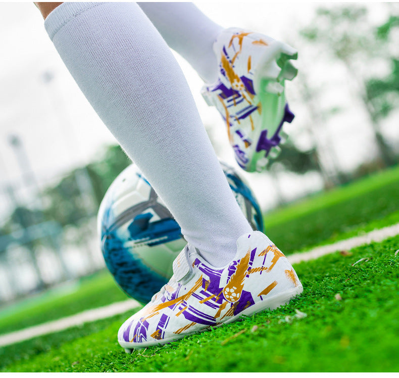 New Kids' Soccer Shoes, Long Studs, Magic Tape, Sizes 28-39 - Betatton - football shoes