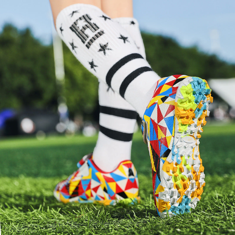Colorful Kids' Soccer Cleats, Training - Betatton - football shoes