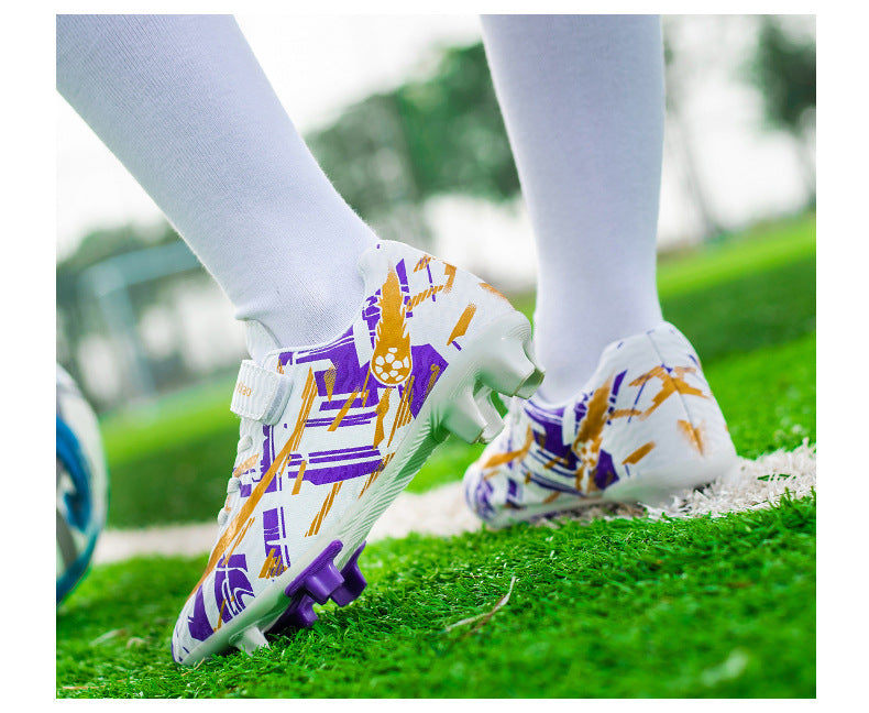 New Kids' Soccer Shoes, Long Studs, Magic Tape, Sizes 28-39 - Betatton - football shoes