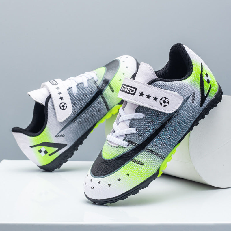 New Kids' Soccer Shoes, TF Studs, Magic Tape, Training - Betatton - football shoes