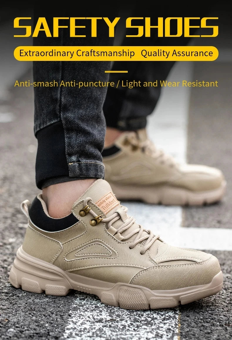 High-Quality Men's Steel Toe Safety Shoes, Rotary Buckle, Indestructible - Betatton - safety shoes