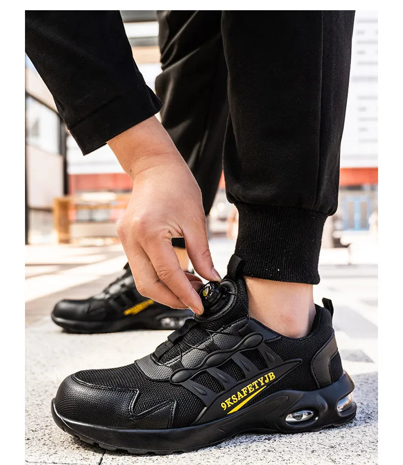 Men's Rotating Button Steel Toe Shoes, Indestructible, Puncture-Proof - Betatton - safety shoes