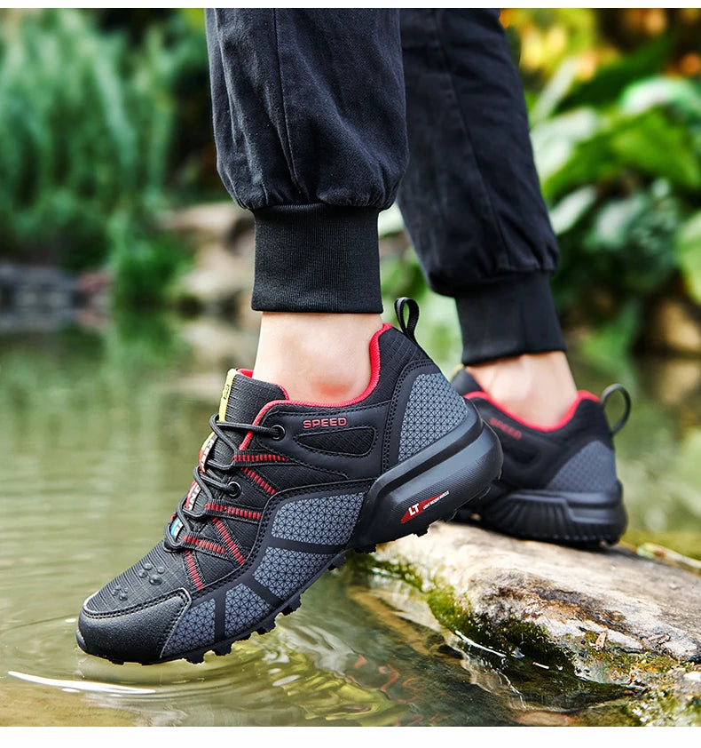 Hand-stitched Non-slip Leather Walking Shoes - Betatton - hiking shoes