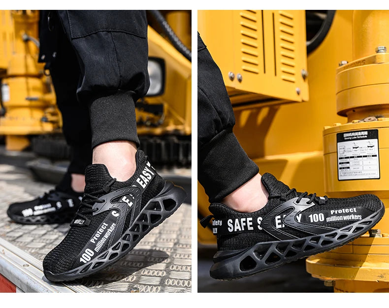 Men's Lightweight Steel Toe Safety Shoes, Breathable - Betatton - safety shoes