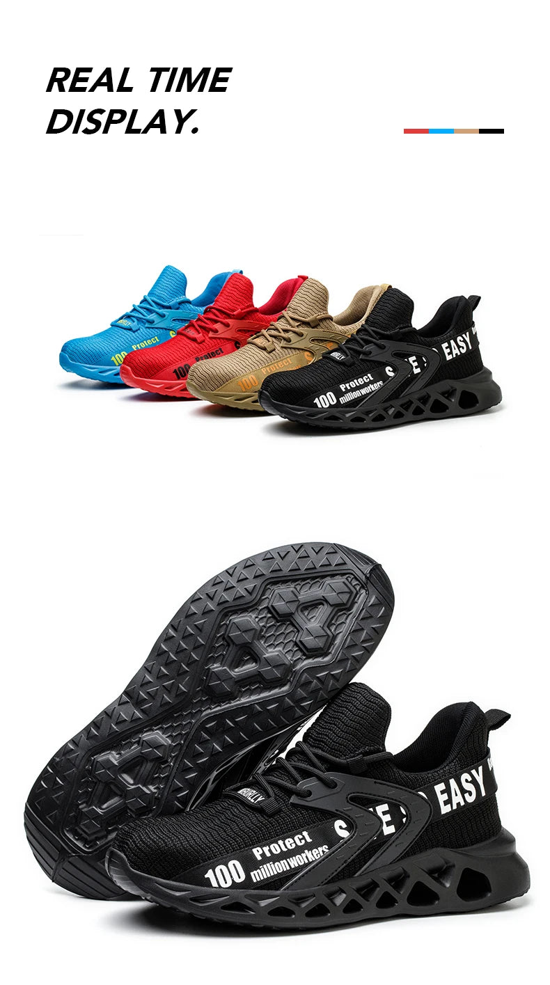 Men's Lightweight Steel Toe Safety Shoes, Breathable - Betatton - safety shoes