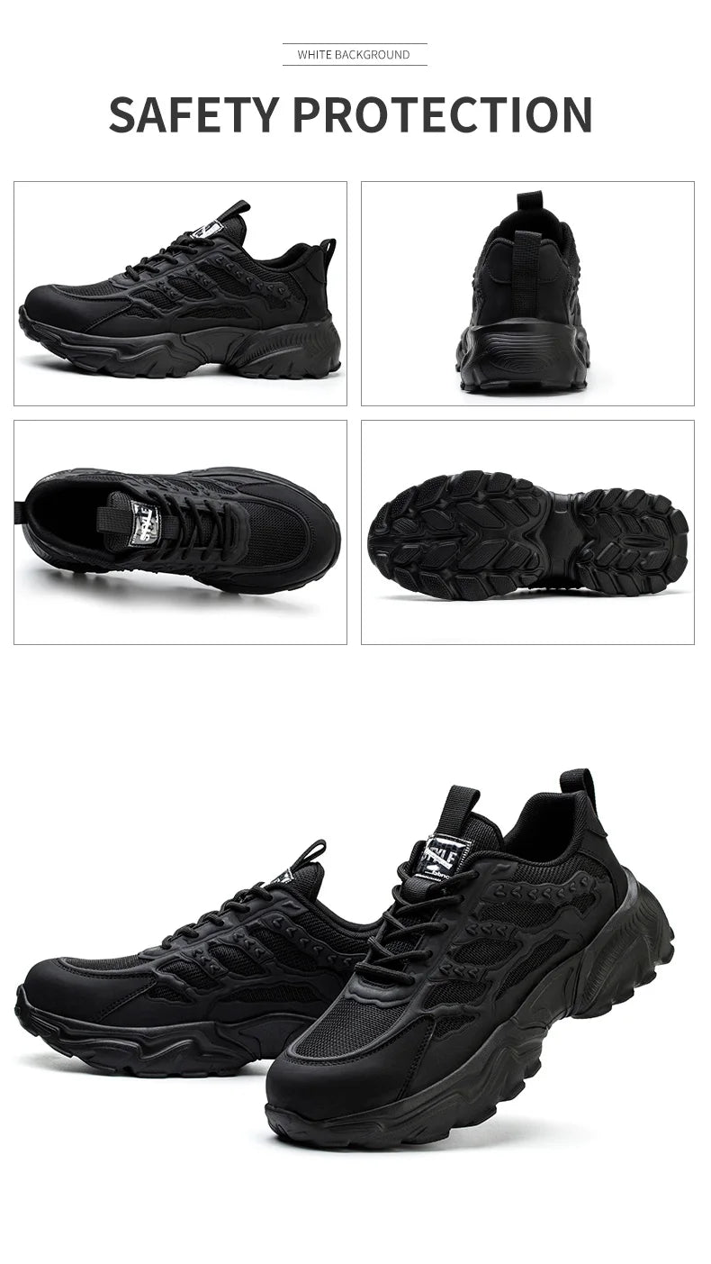 Men's Lightweight Steel Toe Safety Shoes, Breathable, Anti-puncture - Betatton - safety shoes