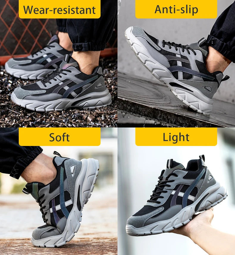 Men's Steel Toe Work Shoes, Puncture-Proof Safety Sneakers - Betatton - safety shoes