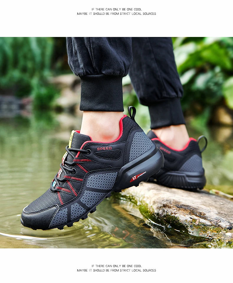 Hand-stitched Non-slip Leather Walking Shoes - Betatton - hiking shoes