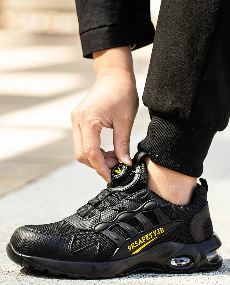 Men's Rotating Button Steel Toe Shoes, Indestructible, Puncture-Proof - Betatton - safety shoes