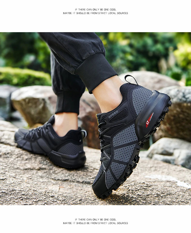 Hand-stitched Non-slip Leather Walking Shoes - Betatton - hiking shoes