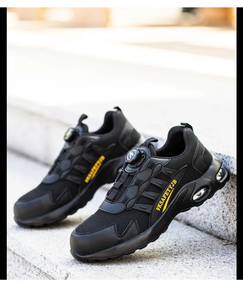 Men's Rotating Button Steel Toe Shoes, Indestructible, Puncture-Proof - Betatton - safety shoes