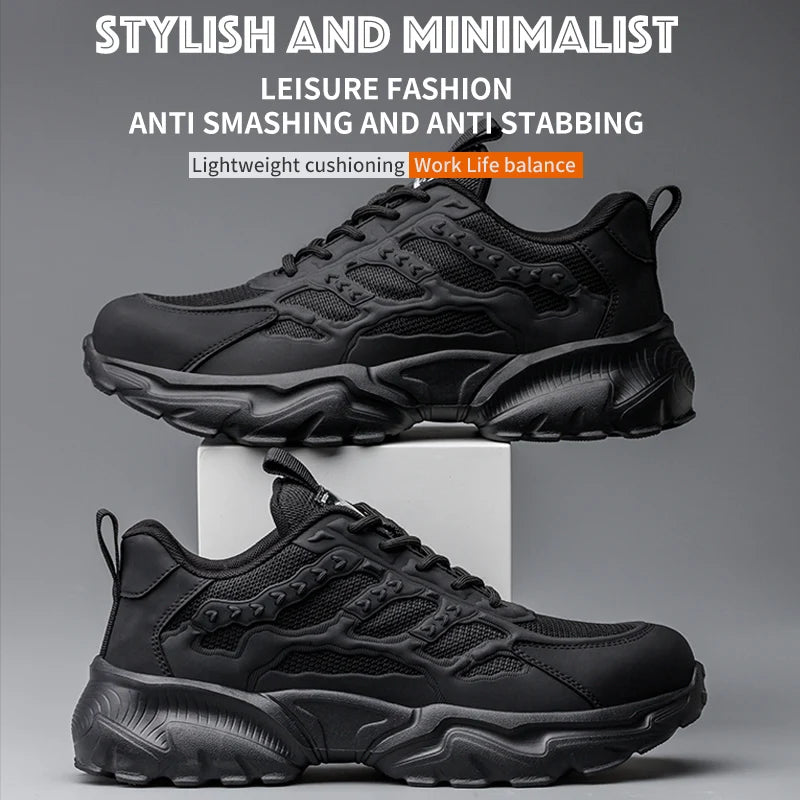 Men's Lightweight Steel Toe Safety Shoes, Breathable, Anti-puncture - Betatton - safety shoes