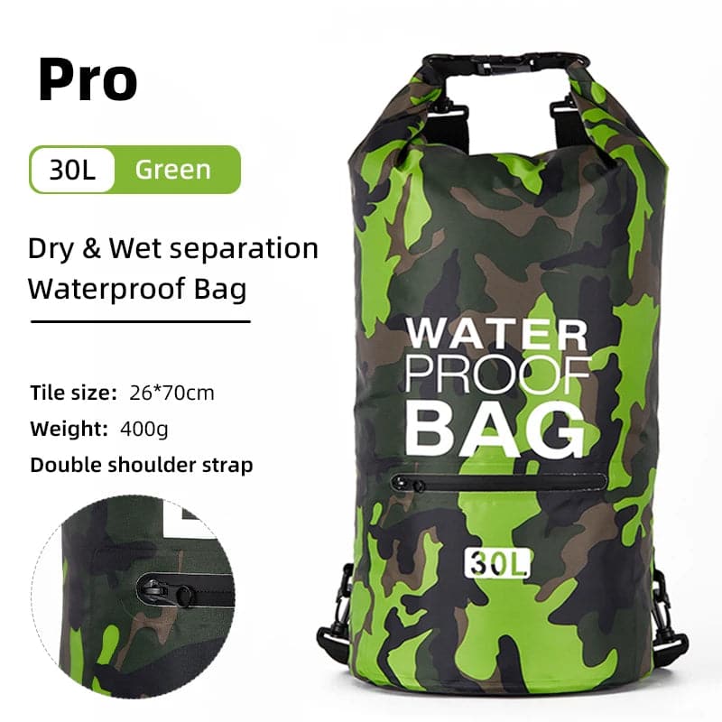 Dual-Size Waterproof Dry Bags: 15L & 30L with Wet Separation Pocket for Outdoor Enthusiasts - Betatton - 