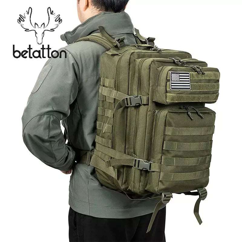 50L Tactical & Military Backpack - Waterproof, High-Capacity Rucksack for Men, Ideal for Outdoor Sports and Multi-functional Use - Betatton - 