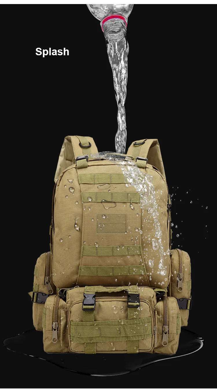 Durable 55L Tactical Backpack - Military Grade, Water-Resistant for Outdoor Adventures - Betatton - 